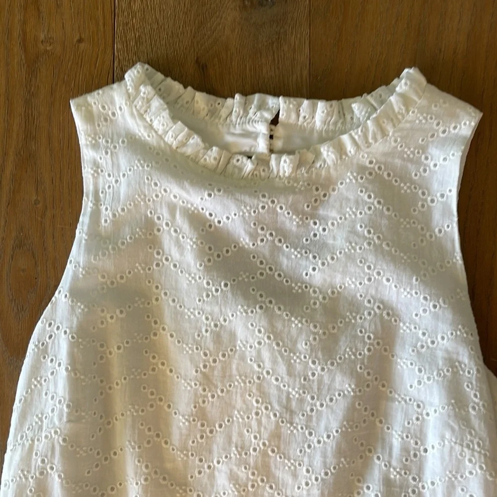 Sail To Sable White Eyelet Shift Dress - Picture 3 of 4